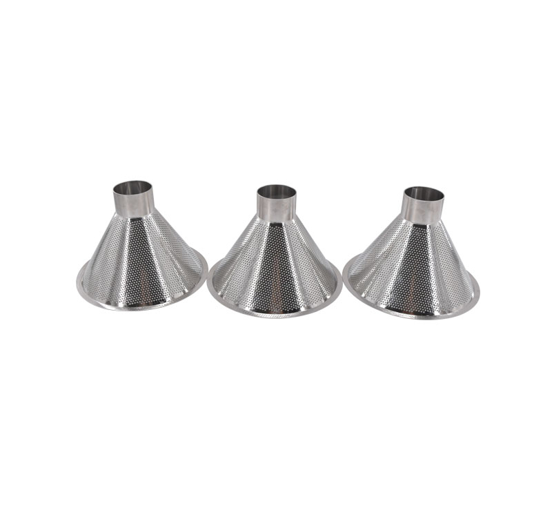 Customized Food grade 304 Stainless Steel Perforated Cylindrical Cone Screen Coffee Powder Cake Liquid Slurry Filter Cartridge 3