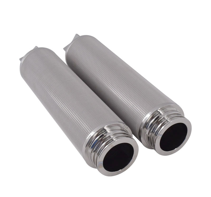 Customized SUS304 316 316L Stainless Steel Sintered Mesh Filter Caitridge Element With Diffrent Connectors 4